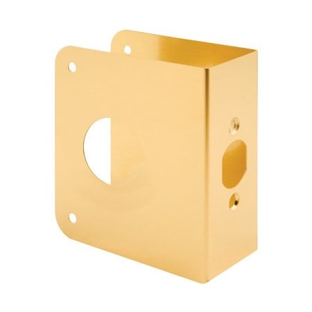 Prime-Line Brass Lock and Door Reinforcement Plate for 1-3/4 In. Thick Doors, Brass Finish (Single Pack) U 9565